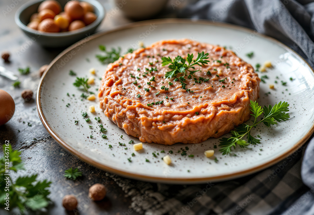 a plate with a homemade meat pate a plate with a homemade meat pate