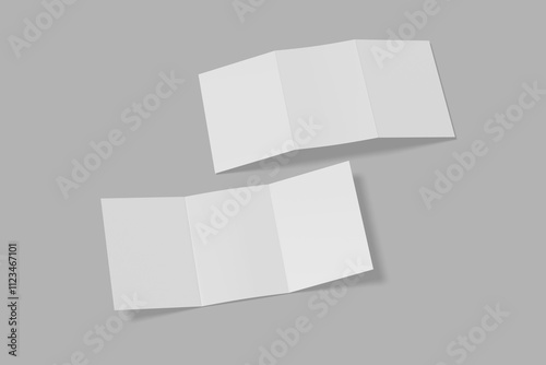 A5 trifold Brochure 3D illustration for mockup