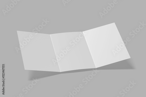 A5 trifold Brochure 3D illustration for mockup