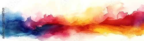 Colorful watercolor abstract background with vibrant hues and smooth transitions.