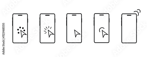 Click on smartphone icons vector