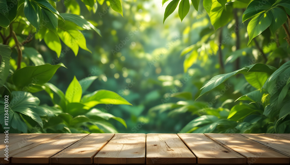 Lush Tropical Garden Backdrop Setting with Vibrant Green Leaves Lush Tropical Garden Backdrop Setting with Vibrant Green Leaves