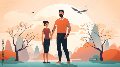 Sporty elderly couple in the park on the sports ground. Beautiful woman and man doing sports exercises. Healthy lifestyle concept