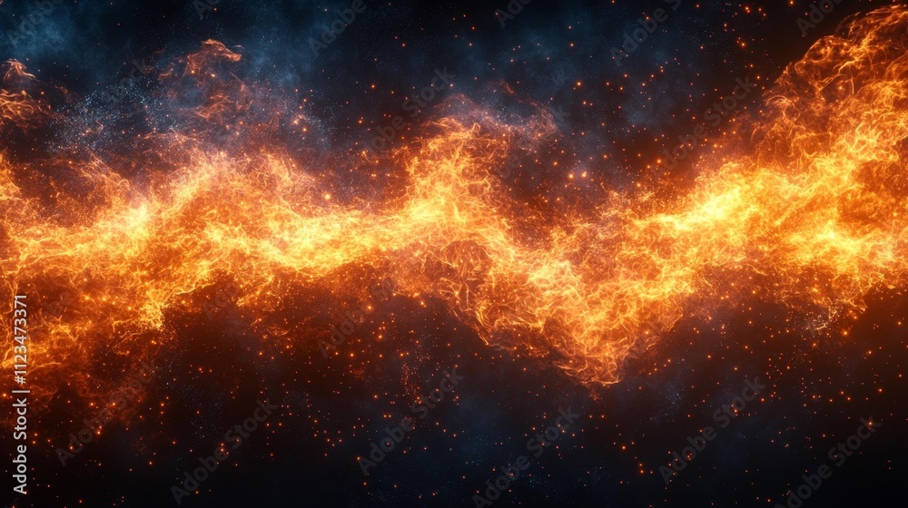 Fototapeta premium Fire Special Effect on Black Background. Generative AI