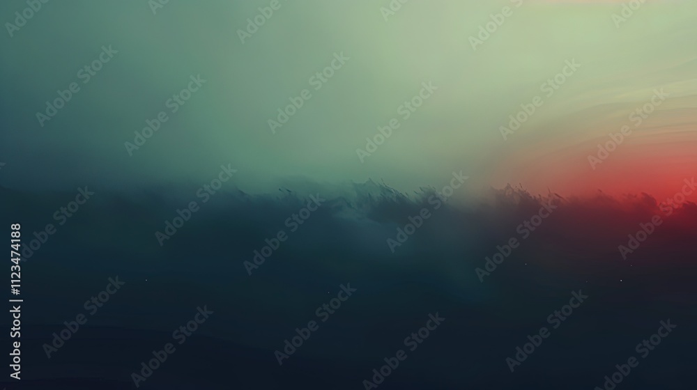 Fototapeta premium Abstract Landscape with Fog and Sunset Hues