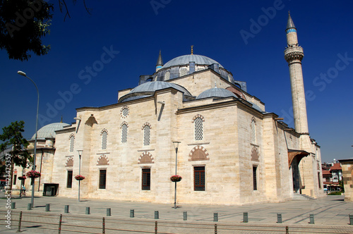 Side view photo of Selimiye Mosque in the historic center of Konya, Turkey photo