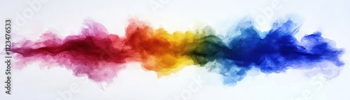 Vibrant color smoke swirl on a white isolated background