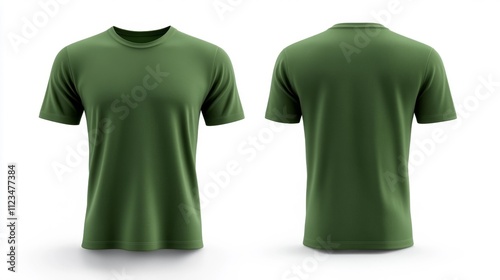 Wallpaper Mural Distressed Tee 3D Render Mockup in Forest Green Color. Generative AI Torontodigital.ca