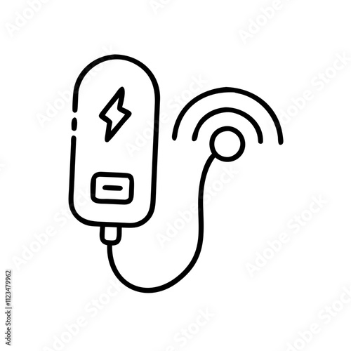 Hearing device charging, modern technology, wireless connection, minimalistic style