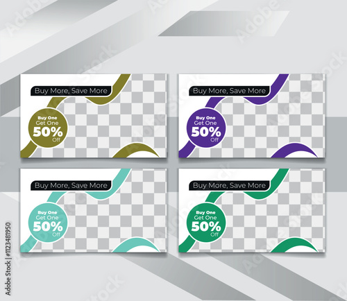 Modern fashion boutique Discount card design template