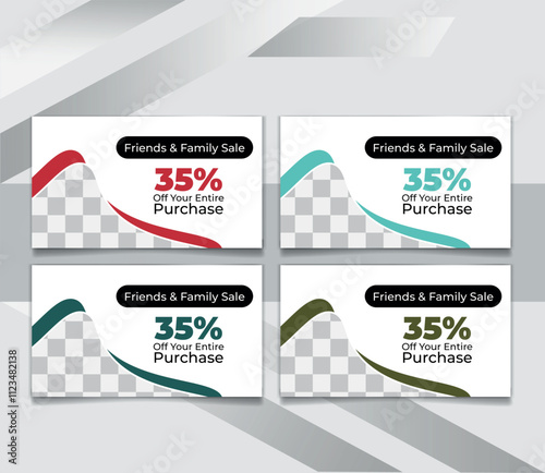 Modern fashion boutique Discount card design template
