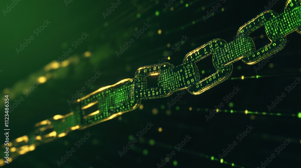 Obraz premium Green and Yellow Binary Stream: Symbolizing Data Transfer and Technology Advancement