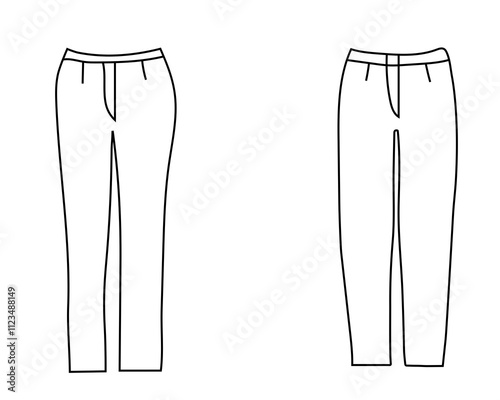 Wide-leg Trousers And Pants Vector Art