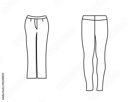Wide-leg Trousers And Pants Vector Art