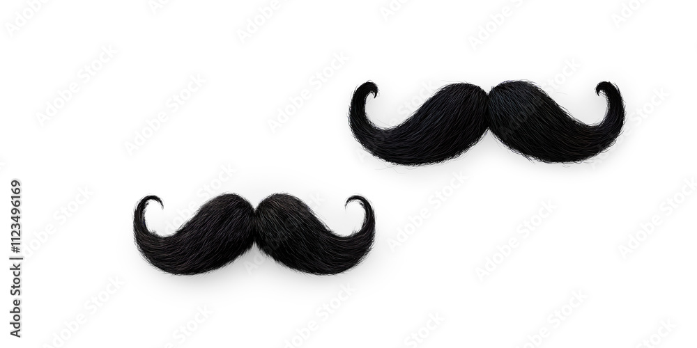 Black Curly Mustache on a Transparent Background Black Curly Mustache on a Transparent Background