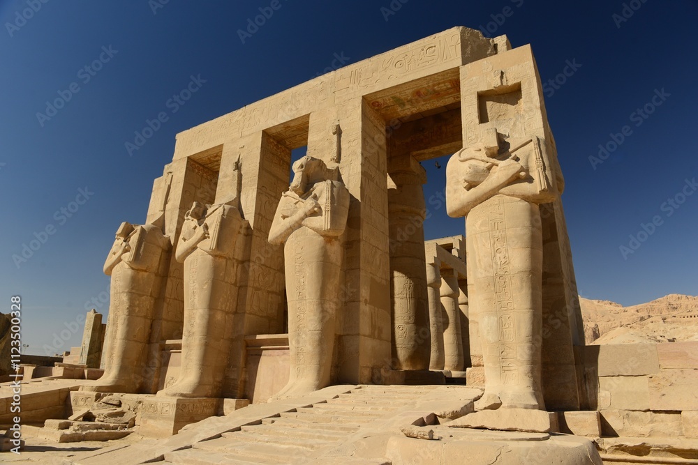 Fototapeta premium Ramessseum Temple, Luxor, Egypt, Africa. Temple dedicated to Rameses II.