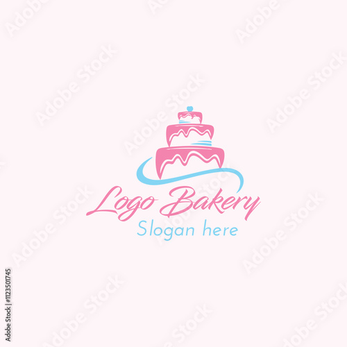 bakery cake baking and restaurant hotel logo design vector