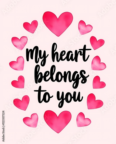 My Heart Belongs To You Pink Hearts Design photo