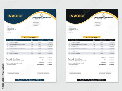 Simple Minimalistic Creative Invoice Template Design
