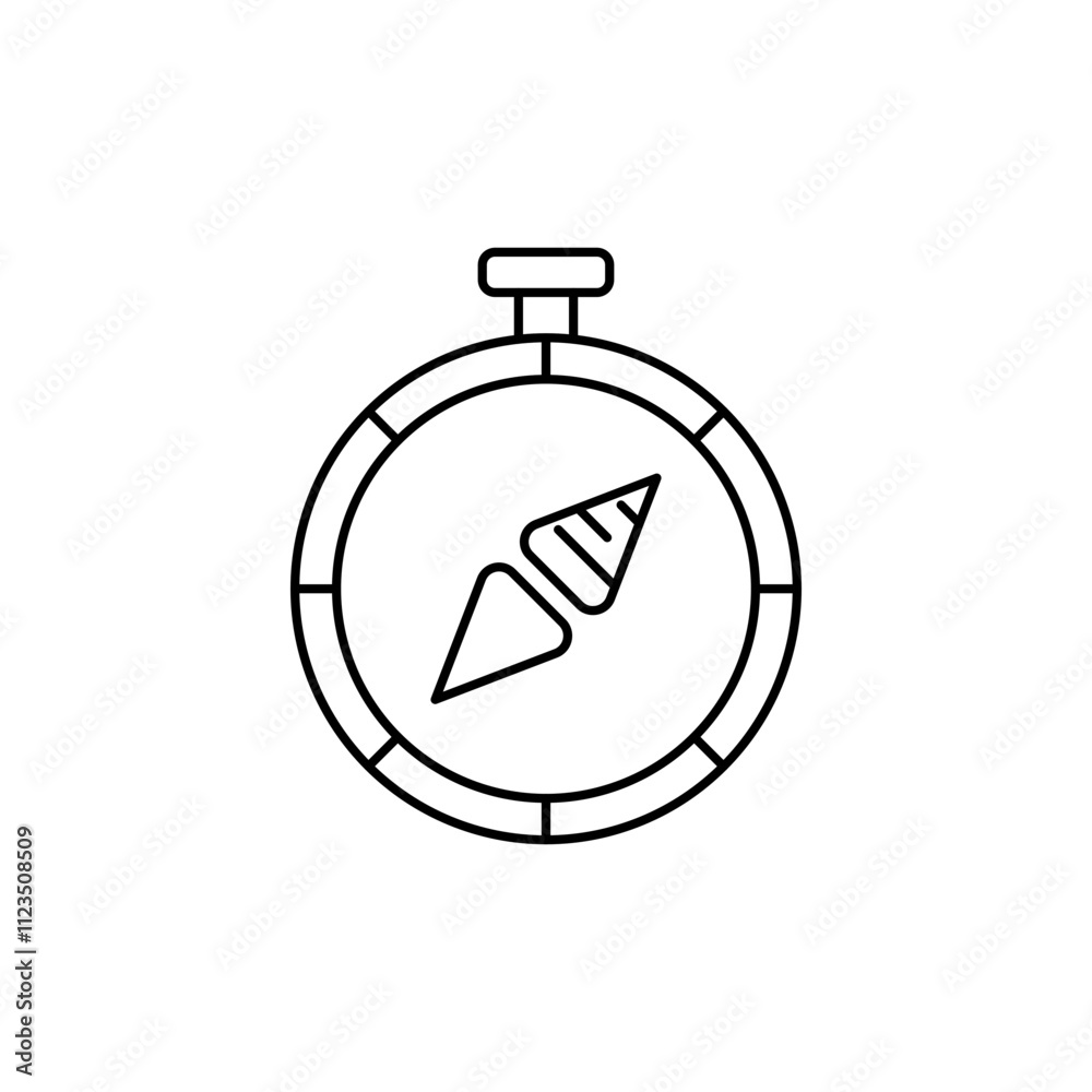 Fototapeta premium Outline Icon Compass for navigation and directions.