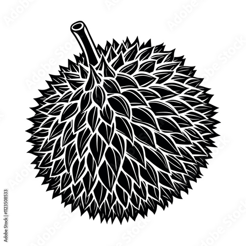 Print durian fruit silhouette vector