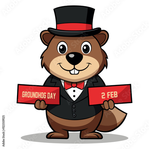 Print Groundhog Day element vector