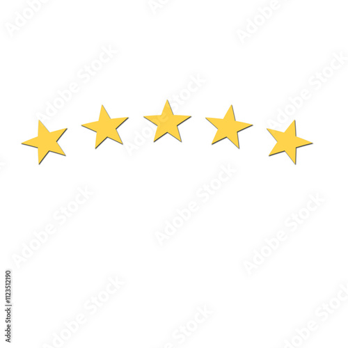 Five Star Rating With gold stars