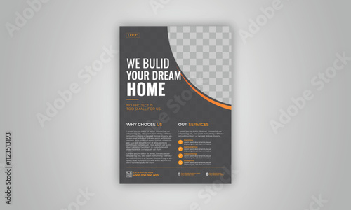 Modern and clean construction flyer design