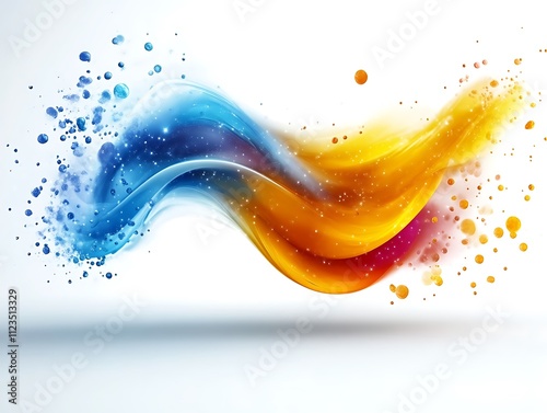 Abstract Blue And Orange Liquid Wave Design photo