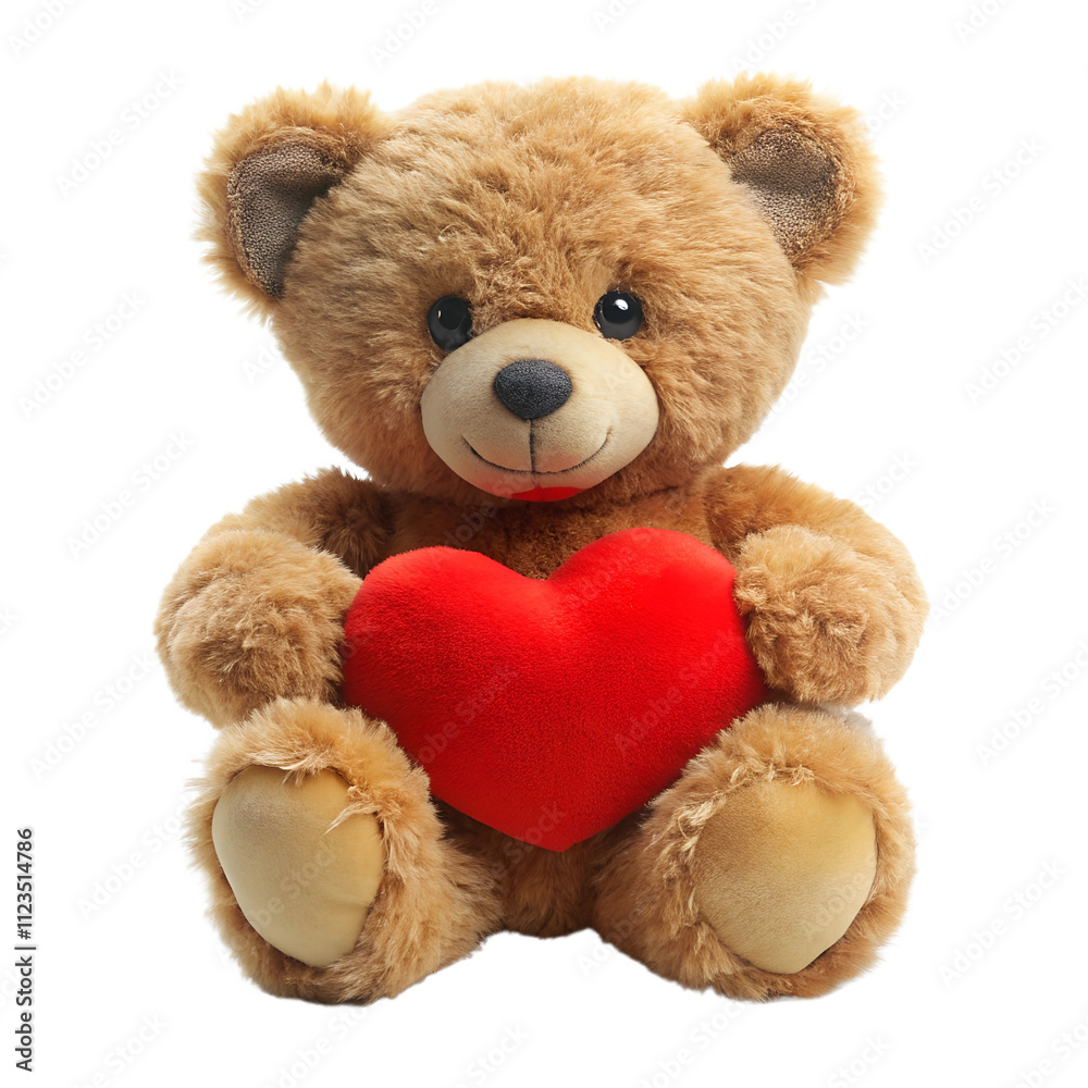 Fototapeta premium teddy bear with heart isolated on white background