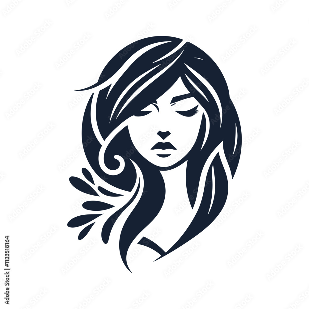 Elegant Woman Face Silhouette Isolated Vector Illustration Elegant Woman Face Silhouette Isolated Vector Illustration