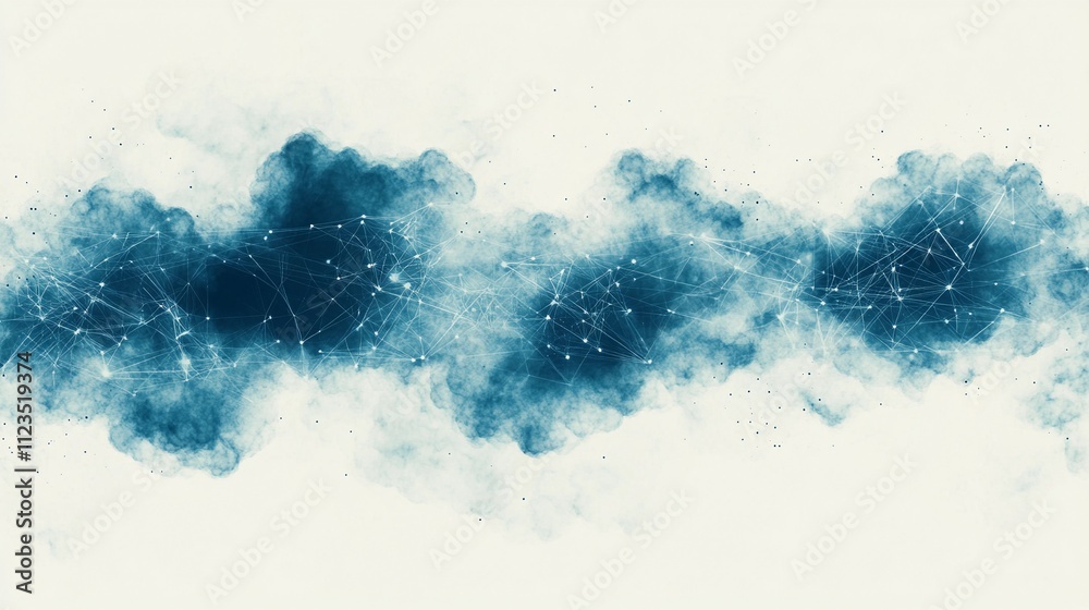 Obraz premium Abstract Illustration of Cloud Storage with Digital Connections and Security