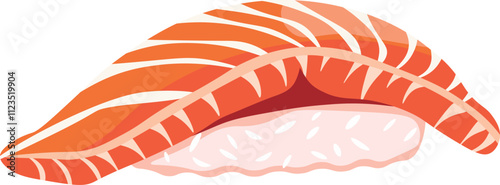 Sushi. Japanese food, healthy eating, cooking, menu, nutrition concept. Vector illustration on white isolated background.