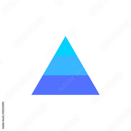 Blue Solid Triangle Trapezoid Shape on a Transparent Background