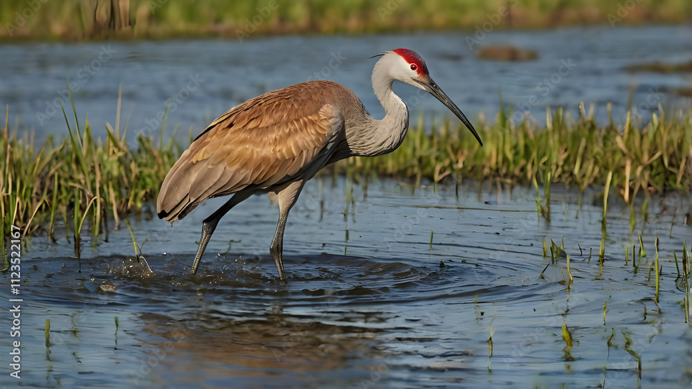 Fototapeta premium blue heron ardea cinerea ai 