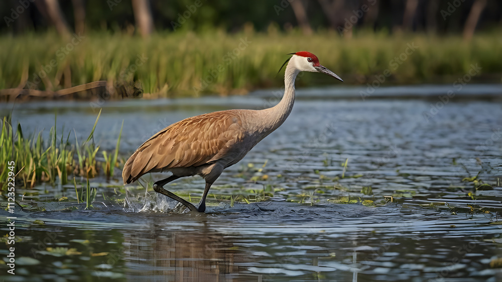 Fototapeta premium blue heron ardea cinerea ai 