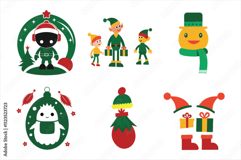 Fototapeta premium Merry Christmas to you, my child,silhouette vector art illustration