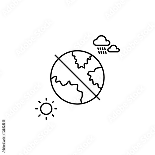 Climate Outline Icon to describe the climate of various regions.