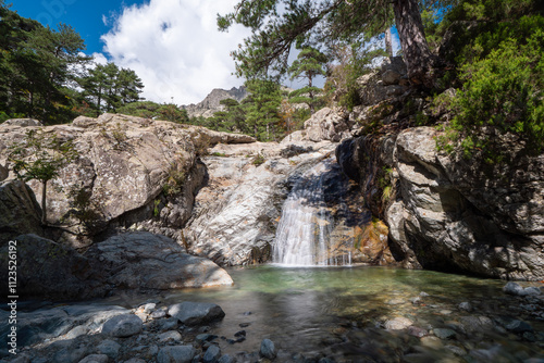 Cascades de Anglais, Wasserfälle im Wald von Vizzavona, Korsika photo