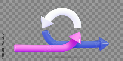 3d Three circular arrows Agile life rule cycle for software development diagram SCRUM Time planning and workflow managing