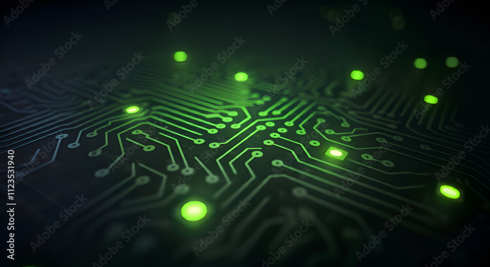 Fototapeta premium Digital Circuit Lines with a Network Connection Icon