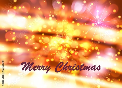 Happy a Merry Christmas  as background of the colorful bokeh. Religion and Tradition