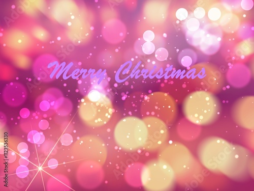Happy a Merry Christmas  as background of the colorful bokeh. Religion and Tradition