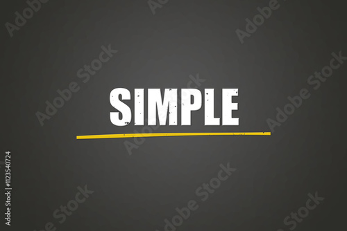 Simple.. A blackboard with white text. Illustration with grunge text style. photo