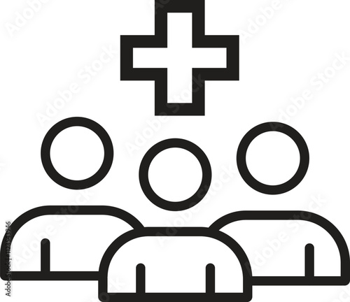 Healthcare and Medical Line Icons, Vector set of design templates and elements for Healthcare and Medicine in trendy linear style - Seamless patterns with linear icons related to Healthcare and Medici