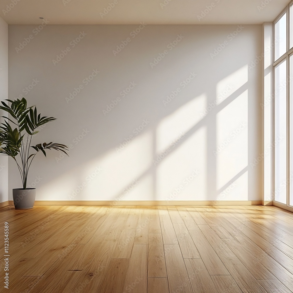 Bright and Cozy Minimalist Room with Wooden Flooring and White Wall Bright and Cozy Minimalist Room with Wooden Flooring and White Wall