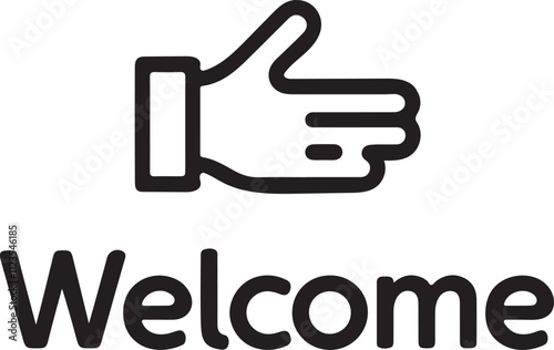 Hand Gesture Welcome Icon Design