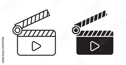 Film clapperboard Filled flat icons set for apps and web ui designs.