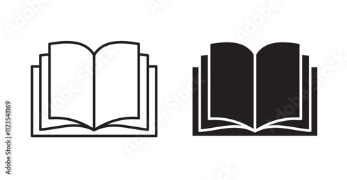 open book Filled flat icons set for apps and web ui designs.