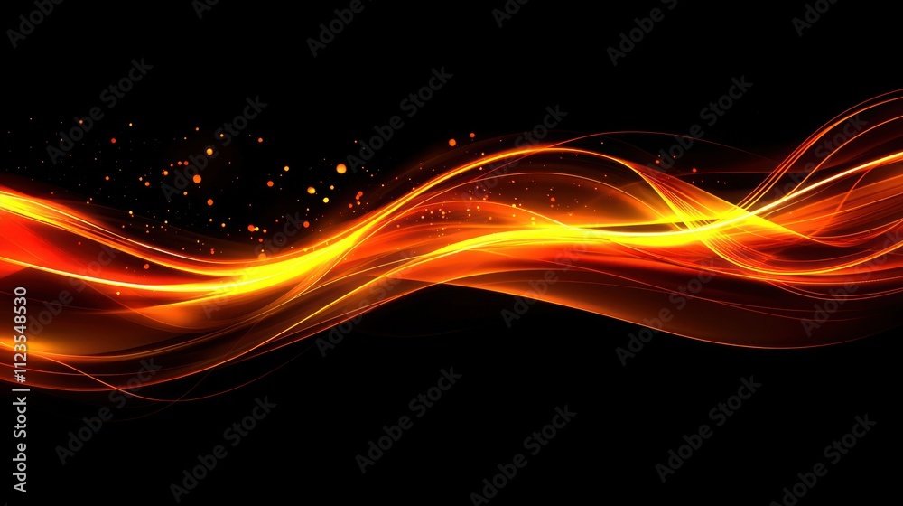 Fototapeta premium Abstract Fiery Waves: A Symphony of Orange and Gold